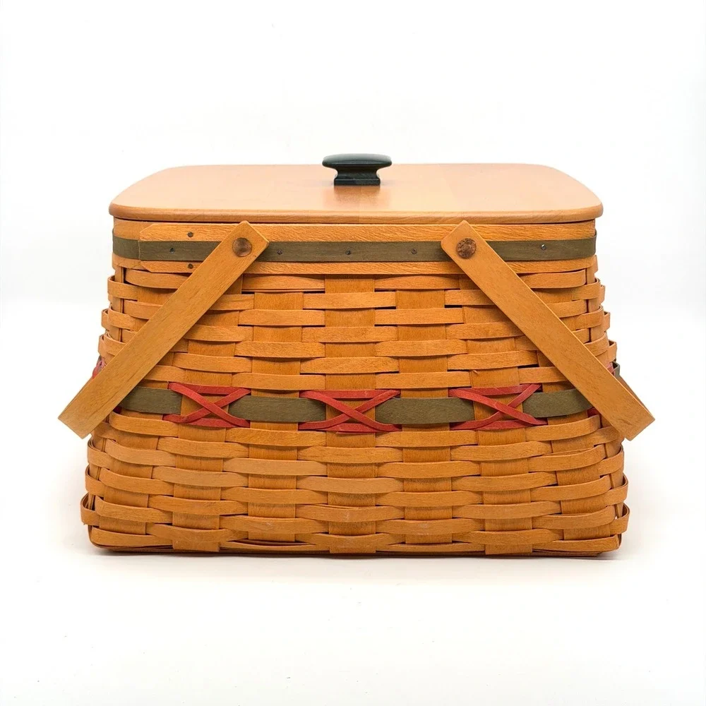 Longaberger 2000 Century Celebration Basket with Wood Lid and Protector Great